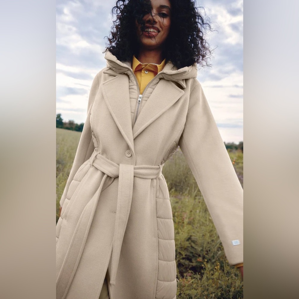 ❤️❤️❤️ SOIA&KYO ADELINE - SLIM-FIT MIXED MEDIA WOOL COAT SIZE L